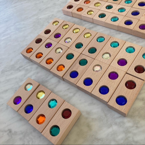 Montessori Building Color Gem Blocks - Picture 11 of 16